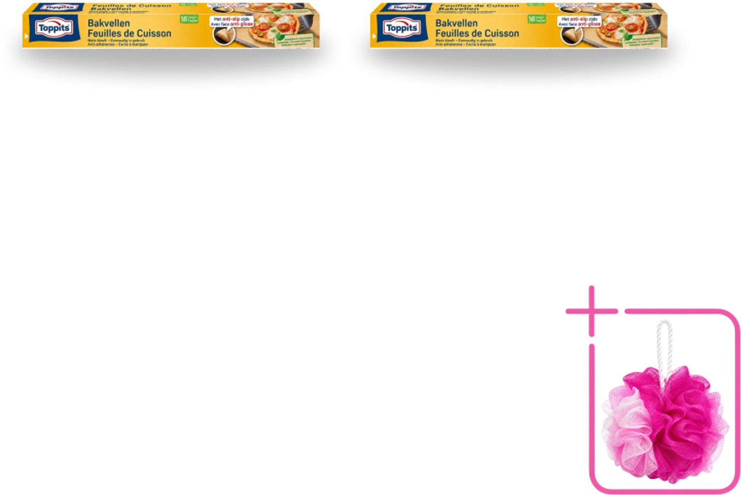 2 x Toppits – Bakpapiervellen – 16 vellen - Bulkverpakking - Bakpapier - Douchemop - Bakpapier met antikleefbescherming