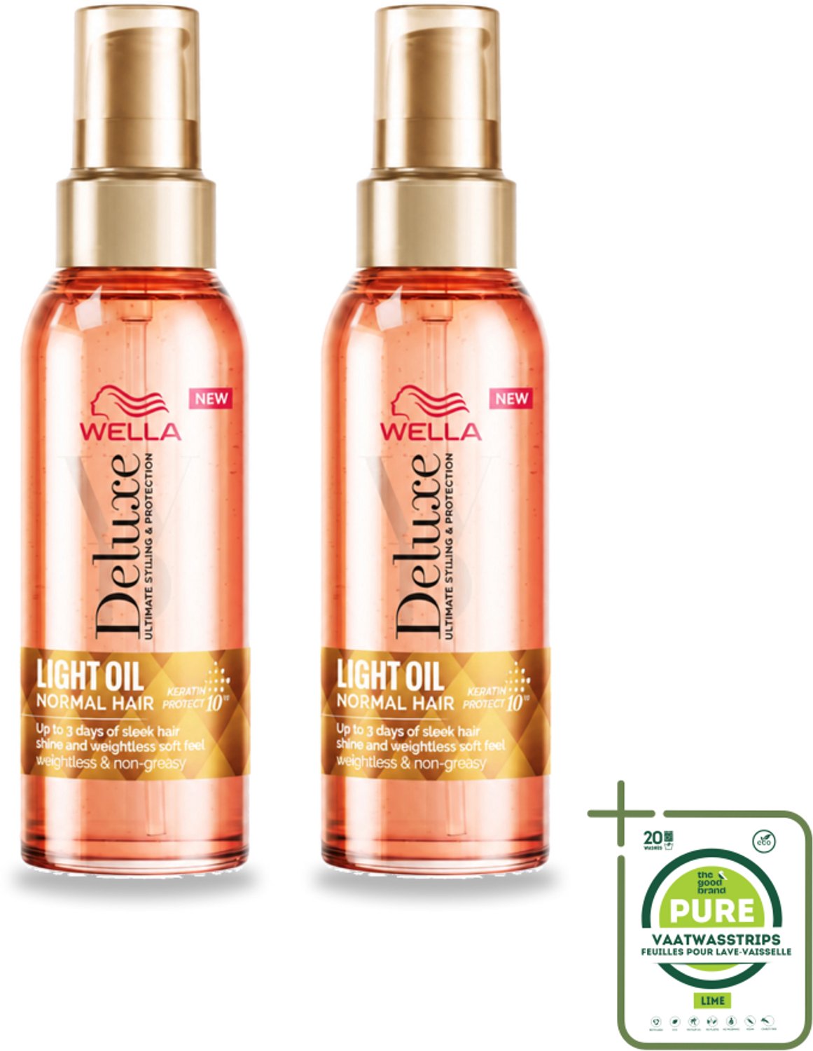 2 x Wella – Deluxe Oil Light – Haarolie – 100 ml - Grootverpakking - Vaatwasstrips - Haarolie - Glans - Gezond Haar - Voeding - Gladheid