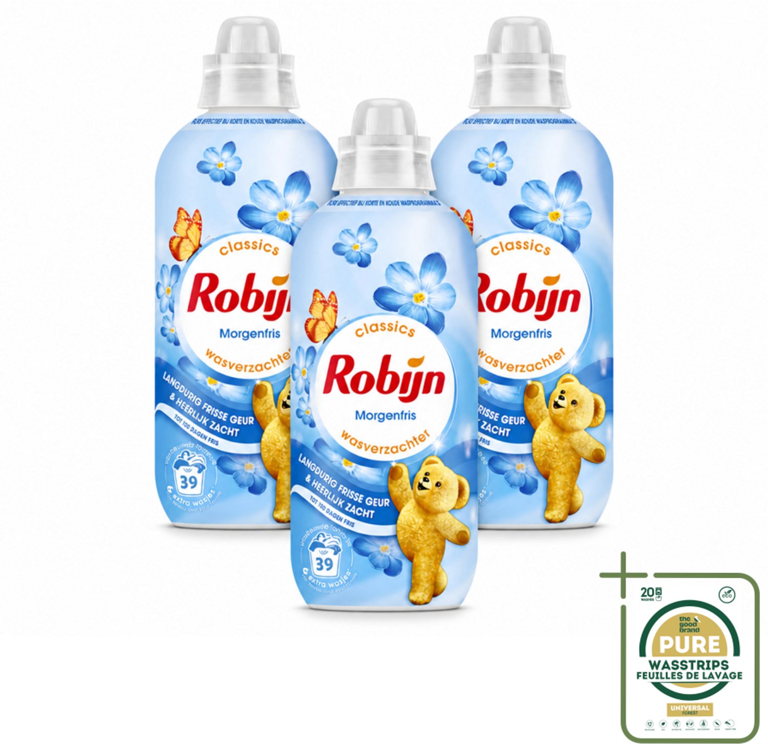 3 x Robijn – Wasverzachter – Morgenfris – 780 ml - Wasstrips - Wasverzachter - Wasverzachter Morgenfris - Wasverzachter 780 Ml - Wasverzachter Voor Katoen - Wasverzachter Voor Synthetisch