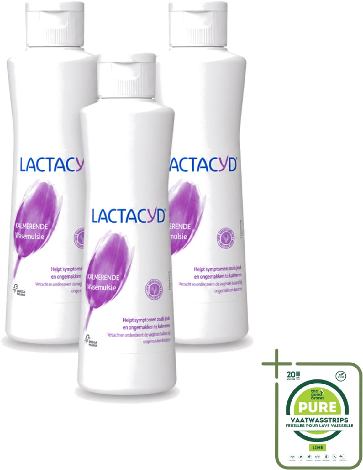 3 x Lactacyd – Kalmerend – Verzachtend – 250 ml - Grootverpakking - Vaatwasstrips - Intieme Verzorging - Jeuk - Roodheid - Irritatie - Kalmerende Wasemulsie