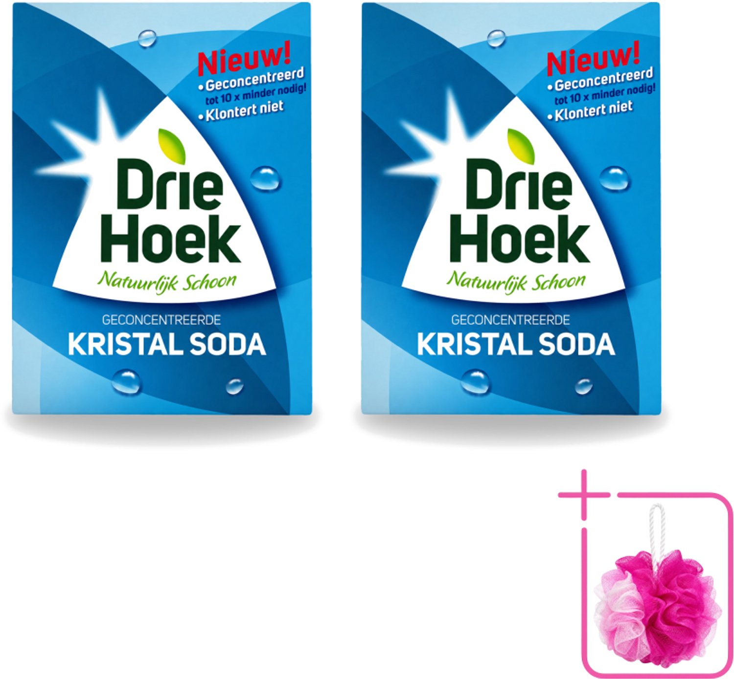 2 x Driehoek – Kristal Soda – 600 gr - Bulkverpakking - Schoonmaakmiddel - Kristal soda