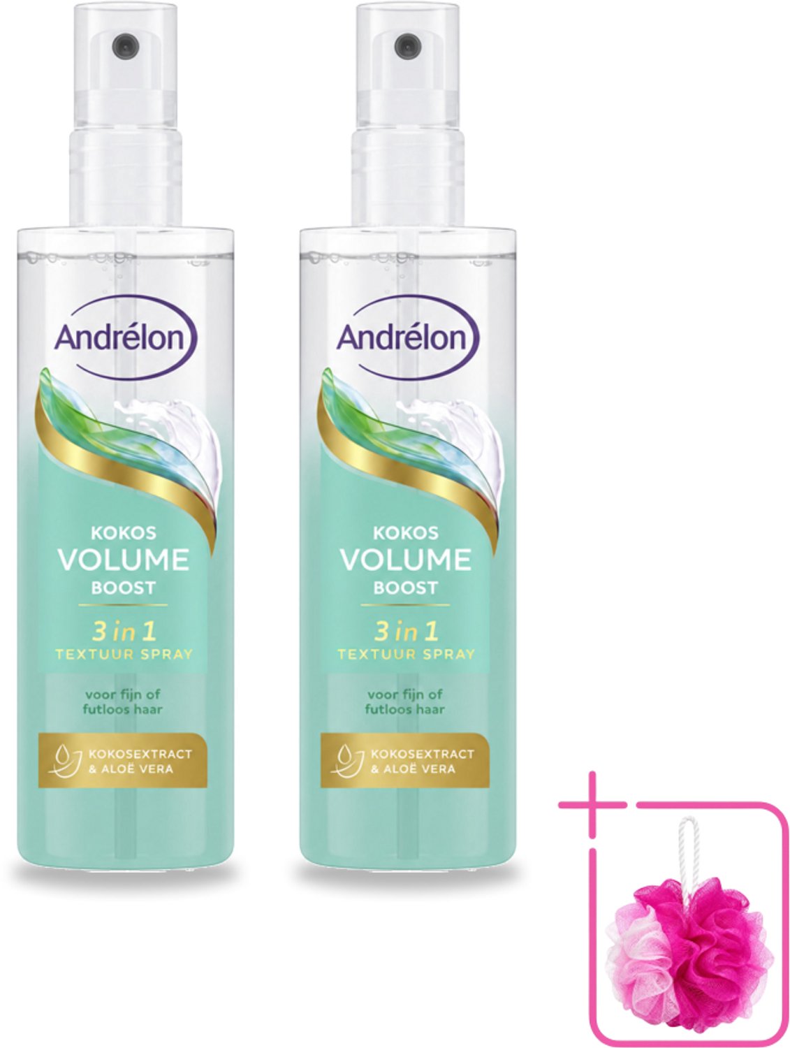 2 x Andrélon – Textuur Spray 3-in-1 – Kokos Volume Boost – 150 ml - Bulkverpakking - Haar volume - Douchemop - Haar structuur