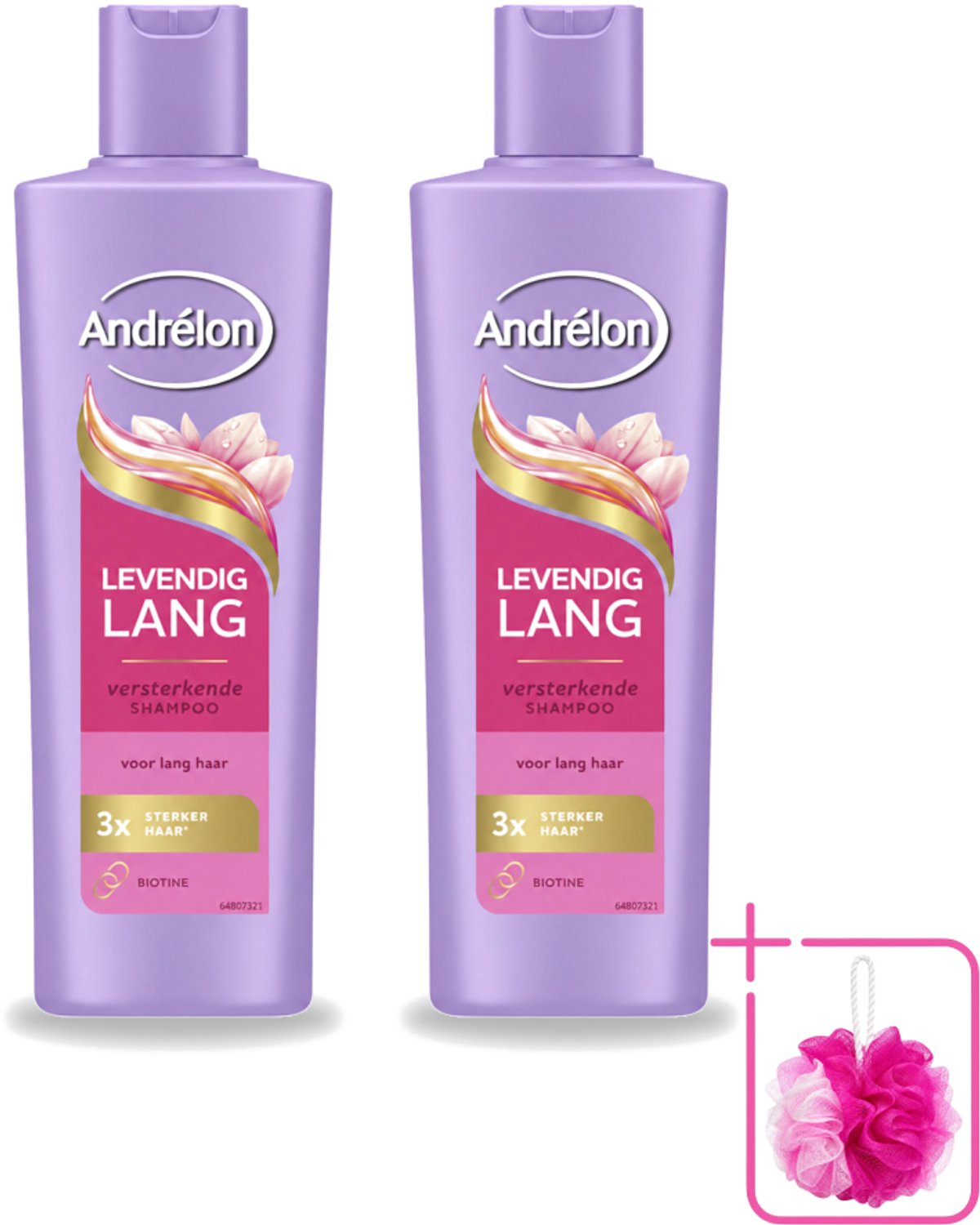 2 x Andrélon – Shampoo – Levendig Lang – 250 ml - Bulkverpakking - Lang haar verzorging - Douchemop - Haar versterken