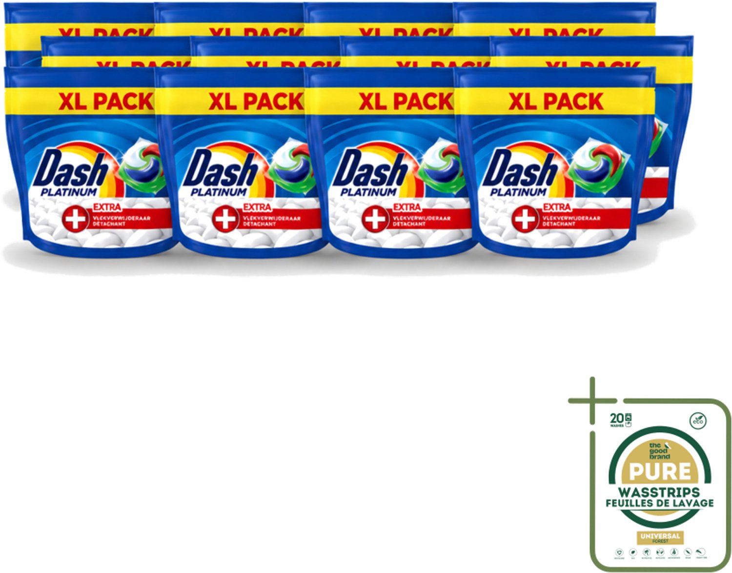 12 x Dash – Wasmiddelcapsules – 4in1 Pods + Extra Vlekkenverwijderaar – 35 capsules - Wasstrips - Wasmiddel Capsules - Vlekkenverwijderaar - 4in1 Wasmiddel - Krachtige Reiniging - Wasmiddel Voor Kleding