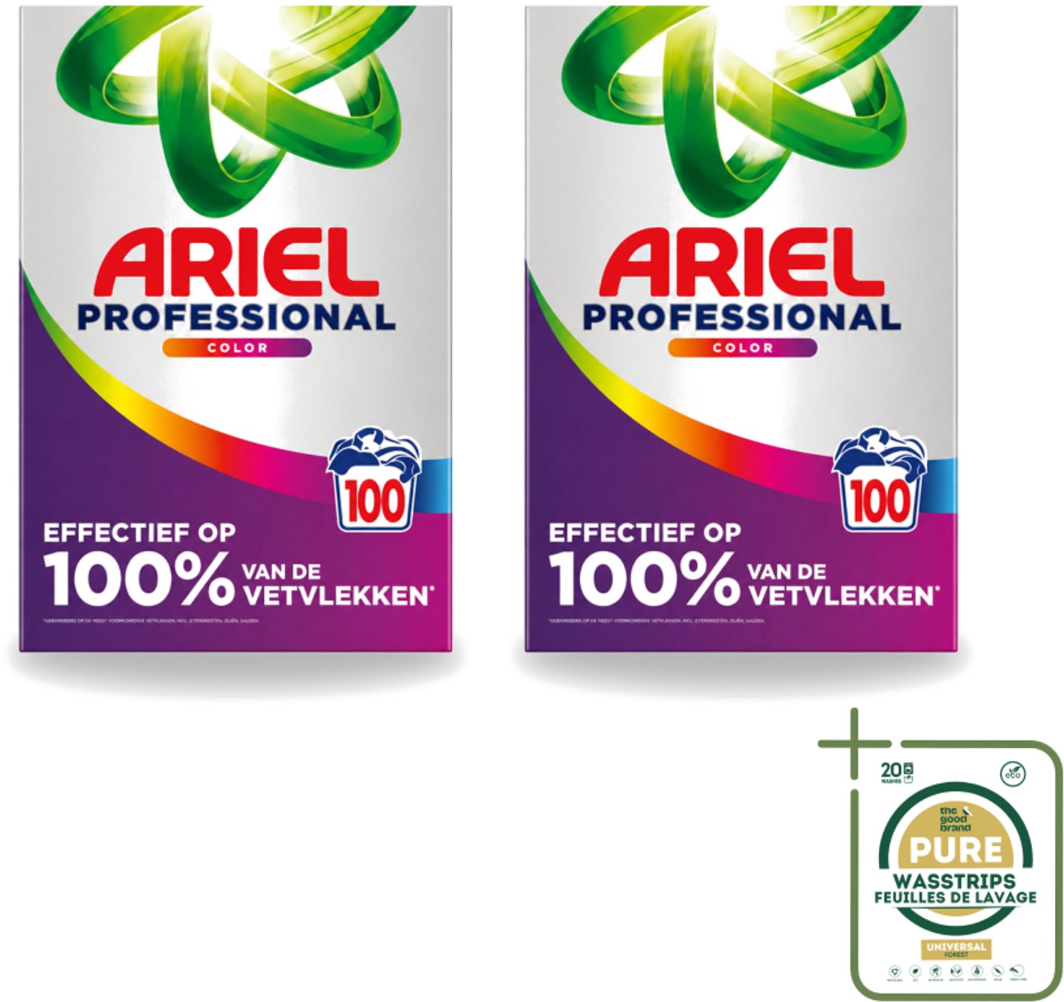 2 x Ariel – Waspoeder – Professional Color – 100 wasbeurten - 5,5 kg - Wasstrips - Waspoeder - Gekleurde Was - Kleurbehoud - PEG-technologie - Vuilverwijdering