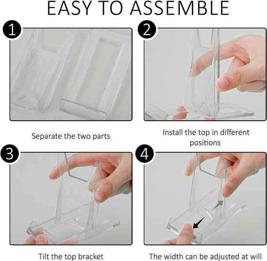 Acryl Plate Houder Set van 4 - Stevige en Stijlvolle Ondersteuning voor Borden en Schalen — afbeelding 3