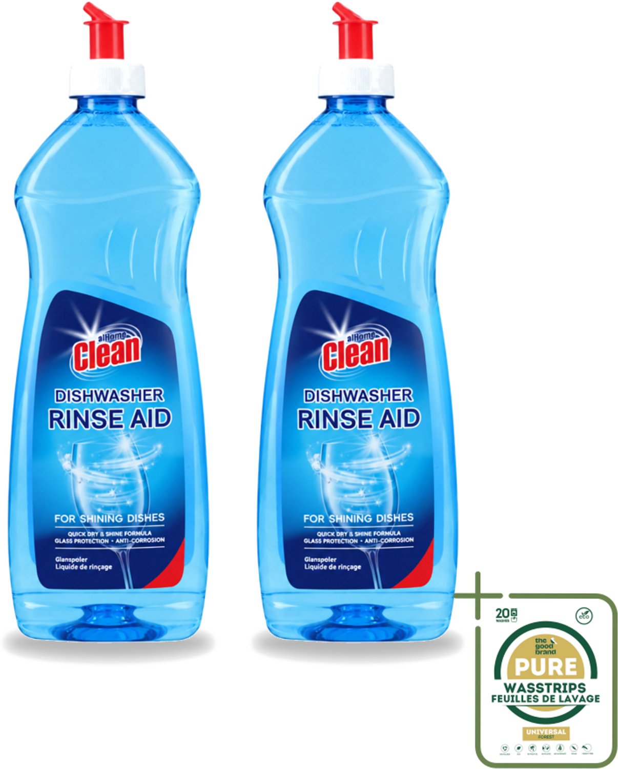 2 x At Home - Clean - Vaatwasser Glansspoelmiddel - Glasbeschermend - 500 ml - Vaatwasser Glansspoelmiddel - Glansspoelmiddel Vaatwasser - Glasbeschermend Vaatwasser - Vaatwasser Anti-corrosie - Vaatwasser Droogproces