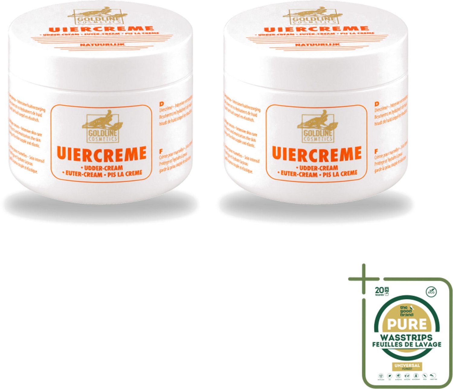 2 x Goldline - Uiercrème - Huidverzorging - Intensief Hydraterend - 250 ml - Wasstrips - Uiercrème - Huidverzorging - Hydratatie - Droge Huid - Gevoelige Huid