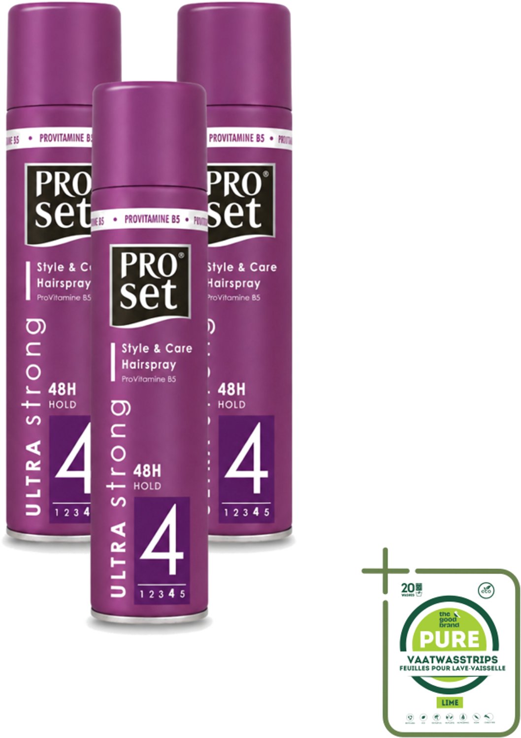 3 x Proset - Haarspray - Ultra Sterk - 48 uur Werking - 250 ml - Grootverpakking - Haarspray - 48 Uur Fixatie - Ultra Sterk - Volume - Gezond Haar