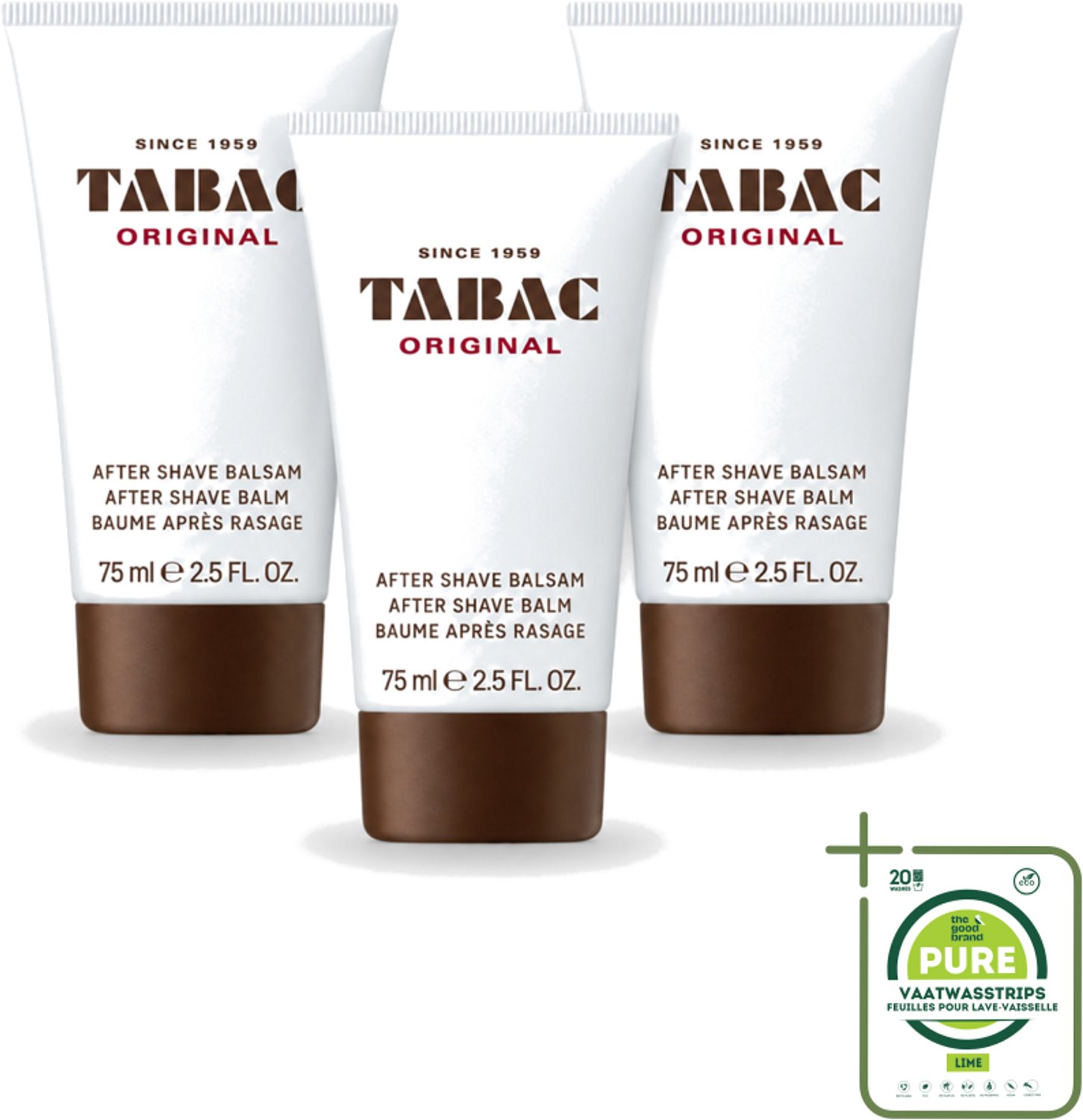 3 x Tabac Original Men - Aftershave Balsem - Verzachtend - 75 ml - Grootverpakking - Aftershave Balsem - Huid Verzorgen - Huid Kalmeren - Huid Hydrateren - Droge Huid