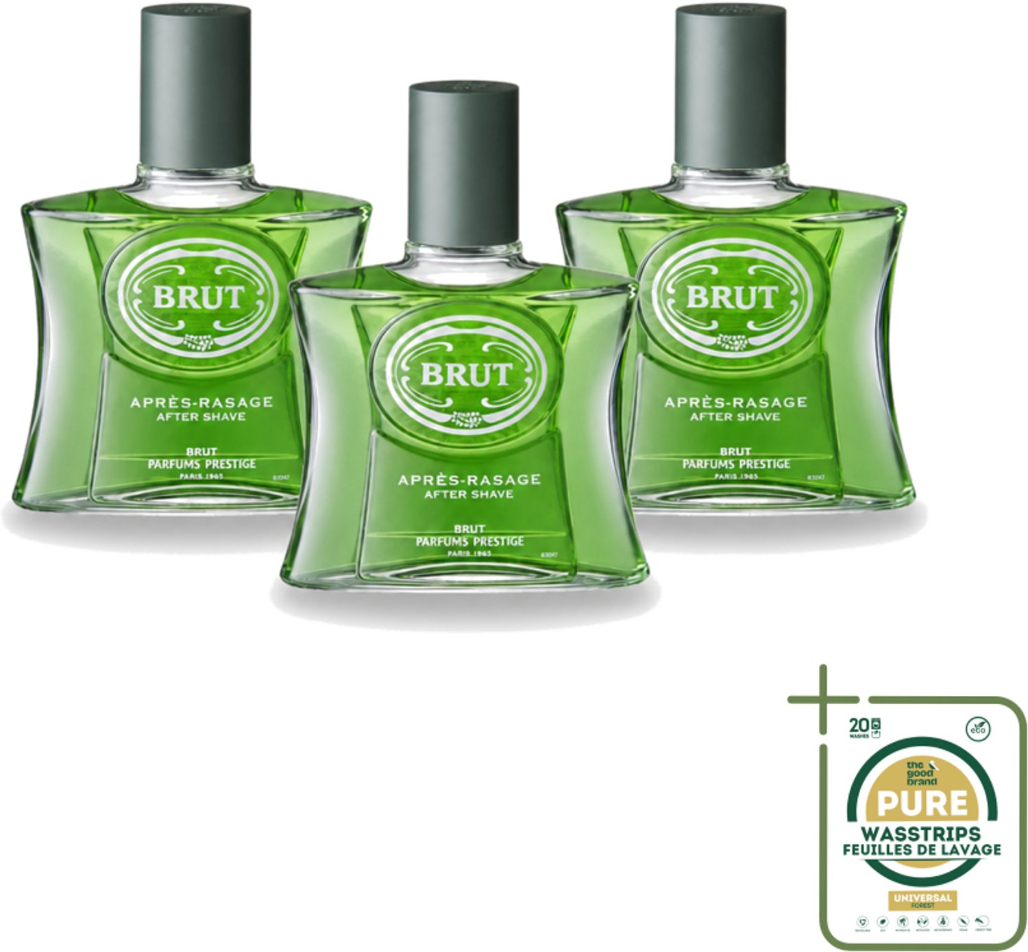 3 x Brut for Men – Aftershave Lotion – 100 ml - Wasstrips - Aftershave - Herenverzorging - Scheren - Geur - Klassieke Herenverzorging