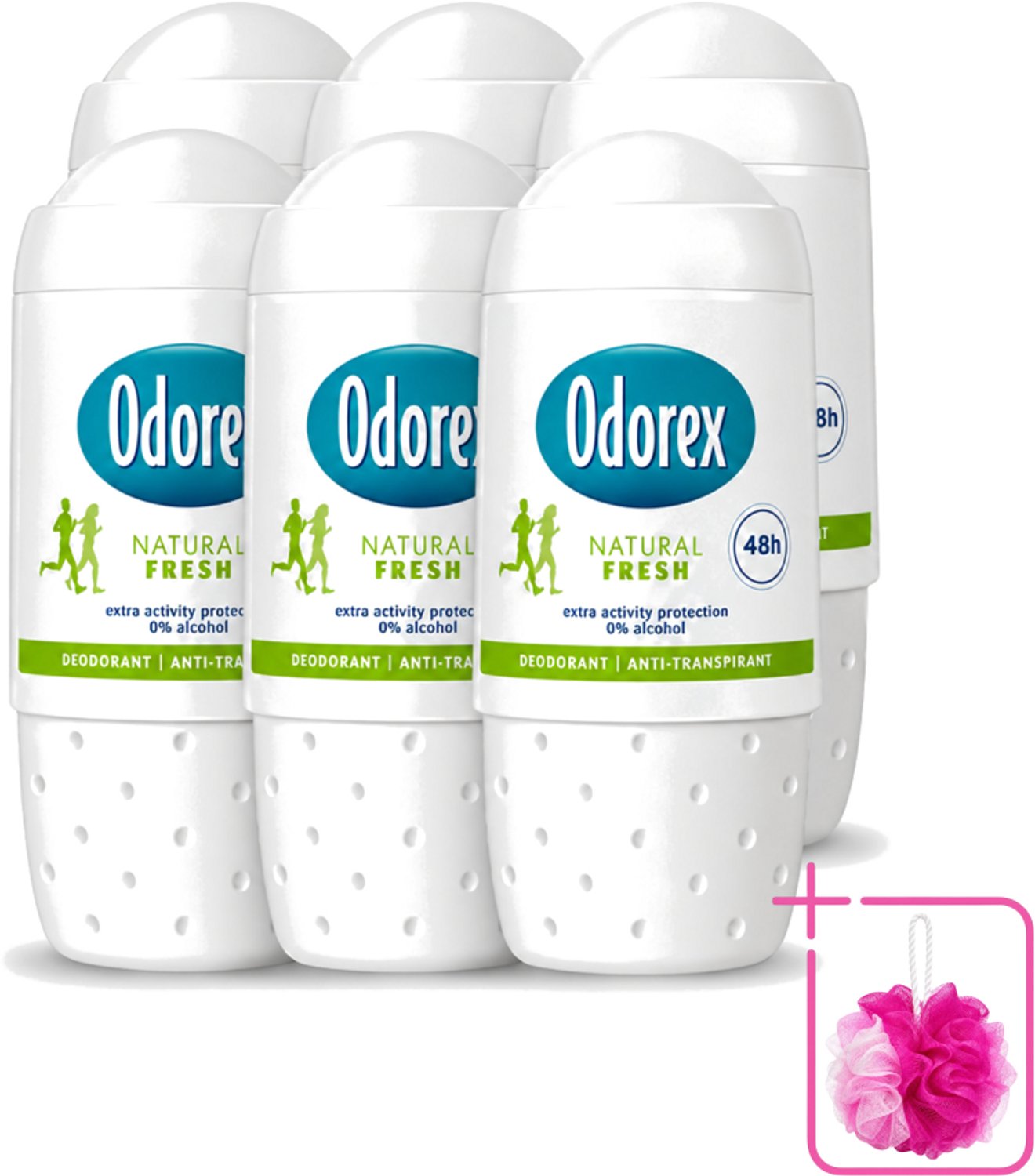 6 x Odorex - Deodorant Roller - Natuurlijk Fris - Fris & Natuurlijk - 50 ml - Bulkverpakking - Natuurlijke frisheid - Deodorant roll-on