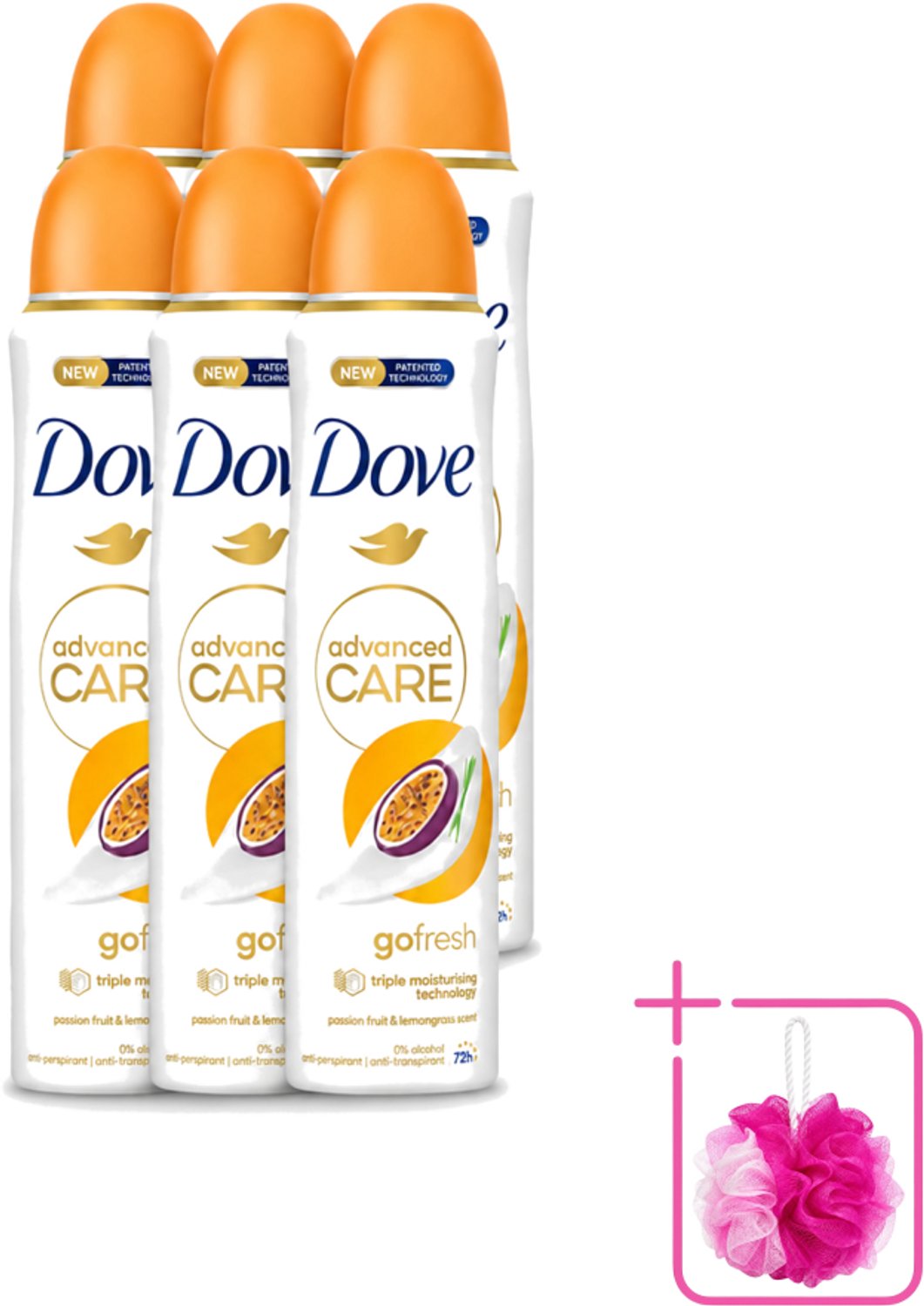 6 x Dove – Deodorant Spray – Passion Fruit – 250 ml - Bulkverpakking - Passievrucht deodorant - Frisse geur
