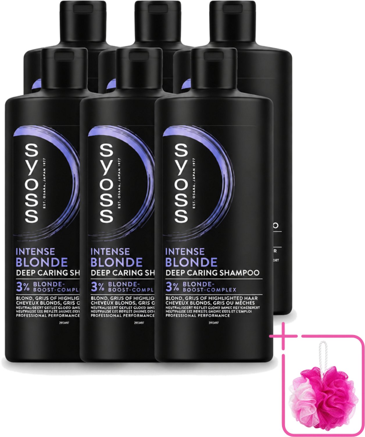 6 x Syoss – Shampoo – Blonde – 440 ml - Bulkverpakking - Blond haar - Douchemop - Koel blond