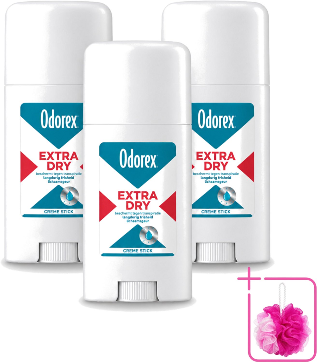 3 x Odorex - Deodorant Stick - Extra Dry - Intens Droog - Zonder Parfum - 40 ml - Bulkverpakking - Geurloos - Droog
