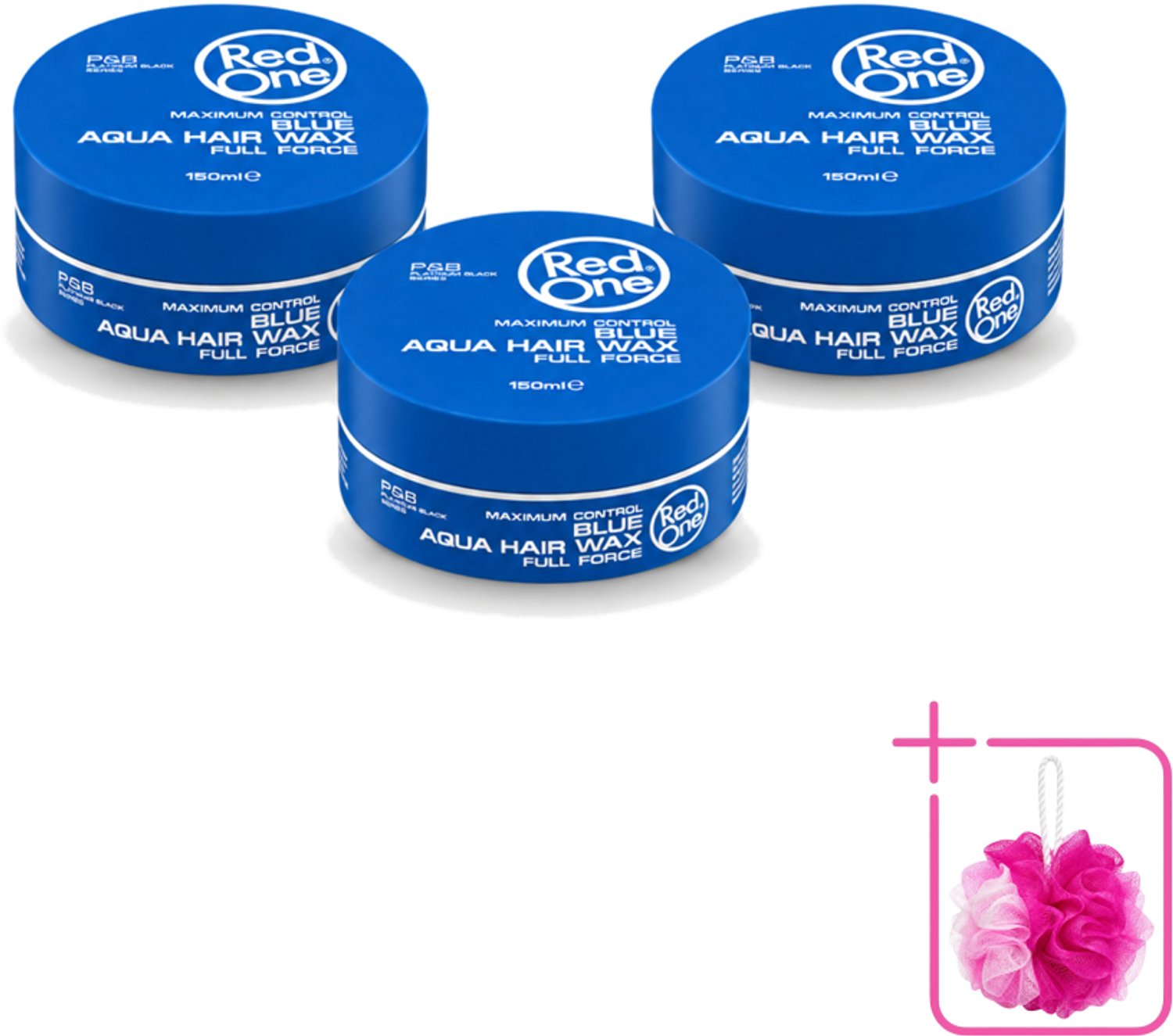 3 x Red One - Haarwax - Blue - Aqua Hair Wax - Voor Sterke Hold & Glanzende Finish - 150 ml - Bulkverpakking - Haarwax - Krachtige houding