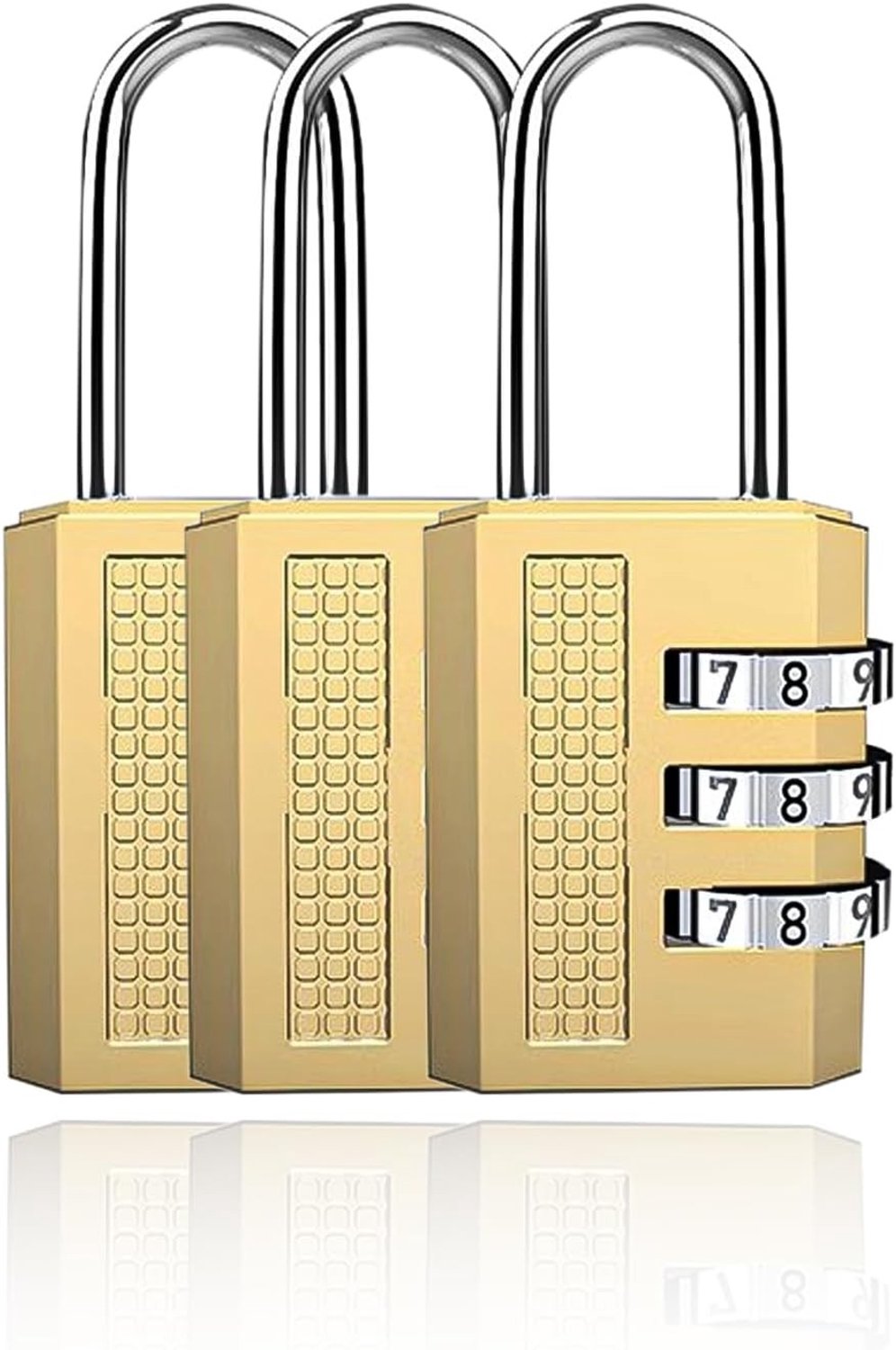 Hangslot - Goud - 2,3 x 5,4 x 1 cm - Weerbestendig Zinklegering met Cijfercode - Voor Koffer en Fitnessruimte