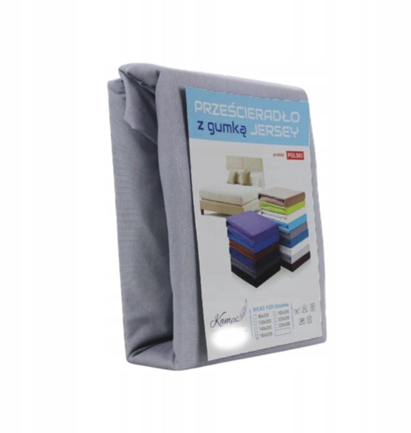 Kam-Pol Jersey Hoeslaken VIP 30cm Katoen Lichtgrijs 70x140 cm