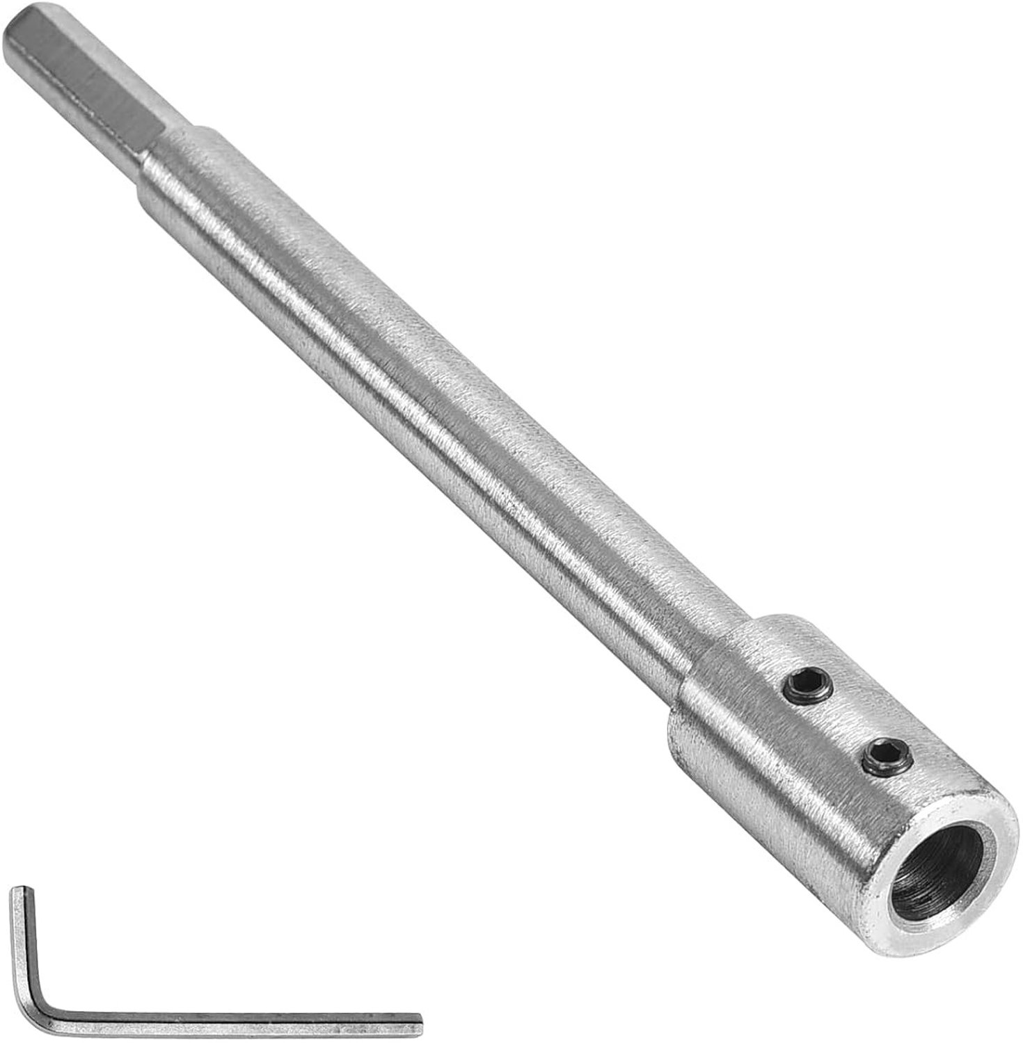 Extra lange 169mm verlengbuis voor ronde of hexagonale assen, geschikt voor bosboren met 2/5-inch schacht, ideaal voor diep boren en doorbraken in diverse materialen