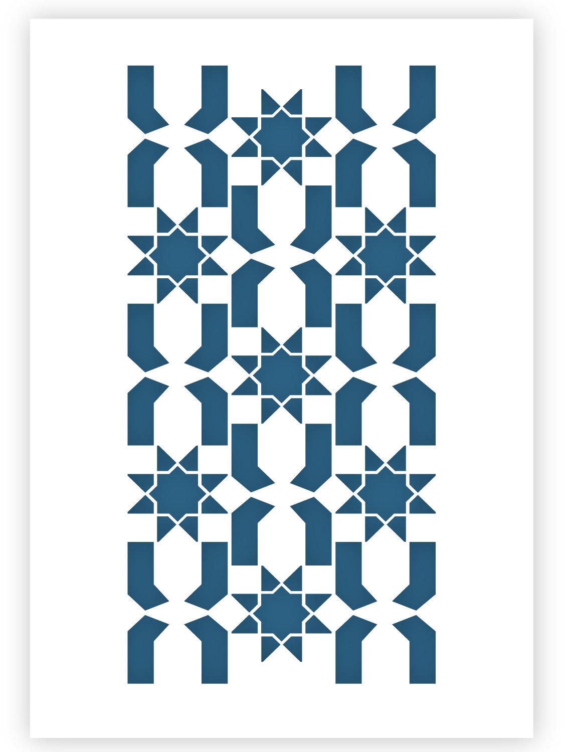 QBIX Tegel Sjabloon A3 Formaat Kunststof - Uitsnede is 18cm breed - Moroccan Tile Stencil