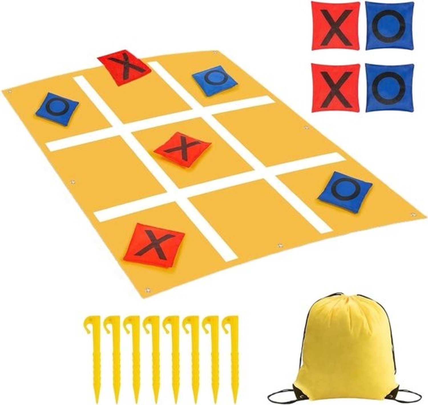 Bonenzakwerpspel - Activiteitenspel - Buiten spelen - Complete set - 91 x 91 cm - Multicolor
