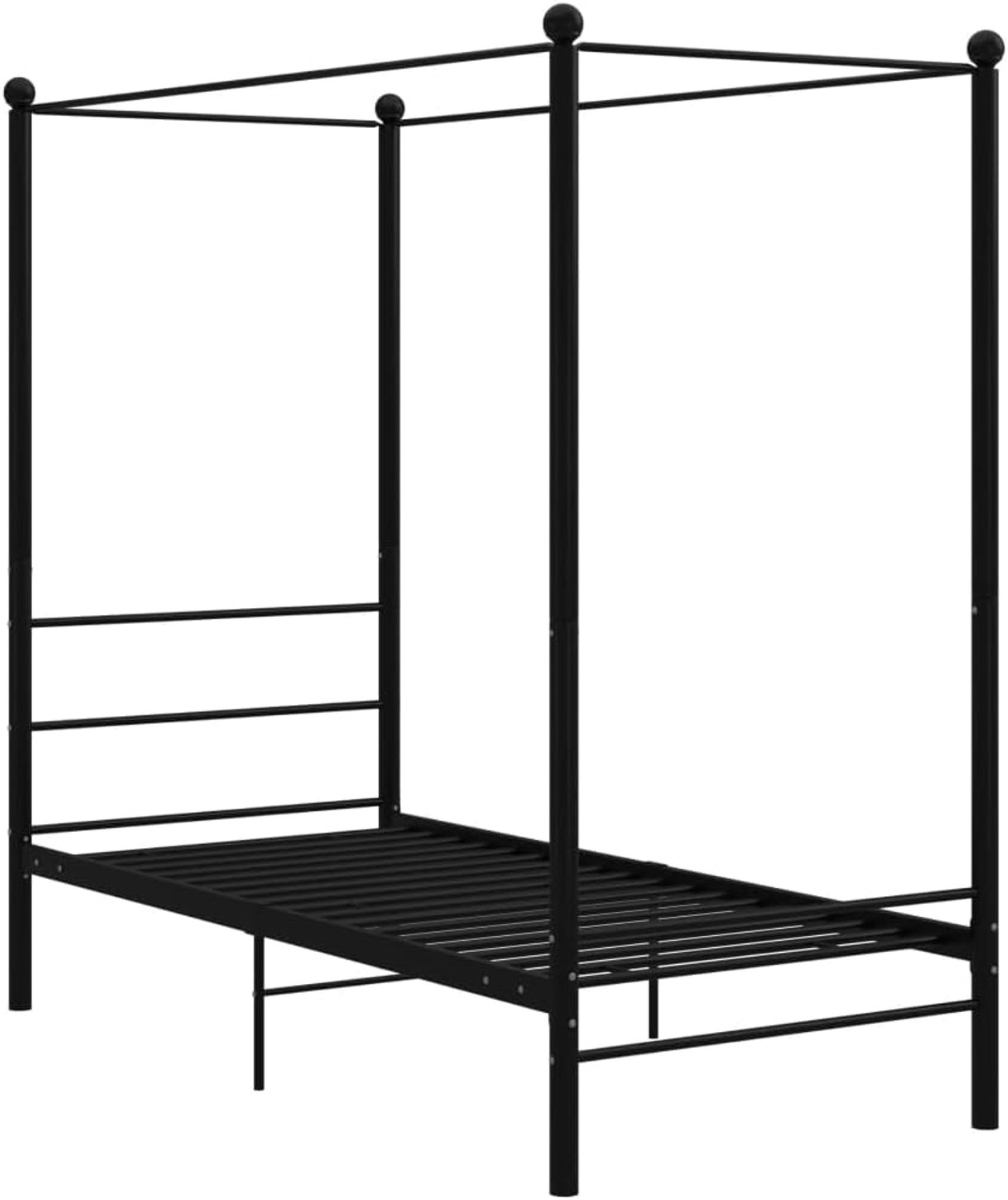 Dagbed Slaapkamerbedden Luxe Bedden Hotelbedden Hemelbed Zwart Metaal 100x200 cm voor Slaapkamers Hotels Woningen