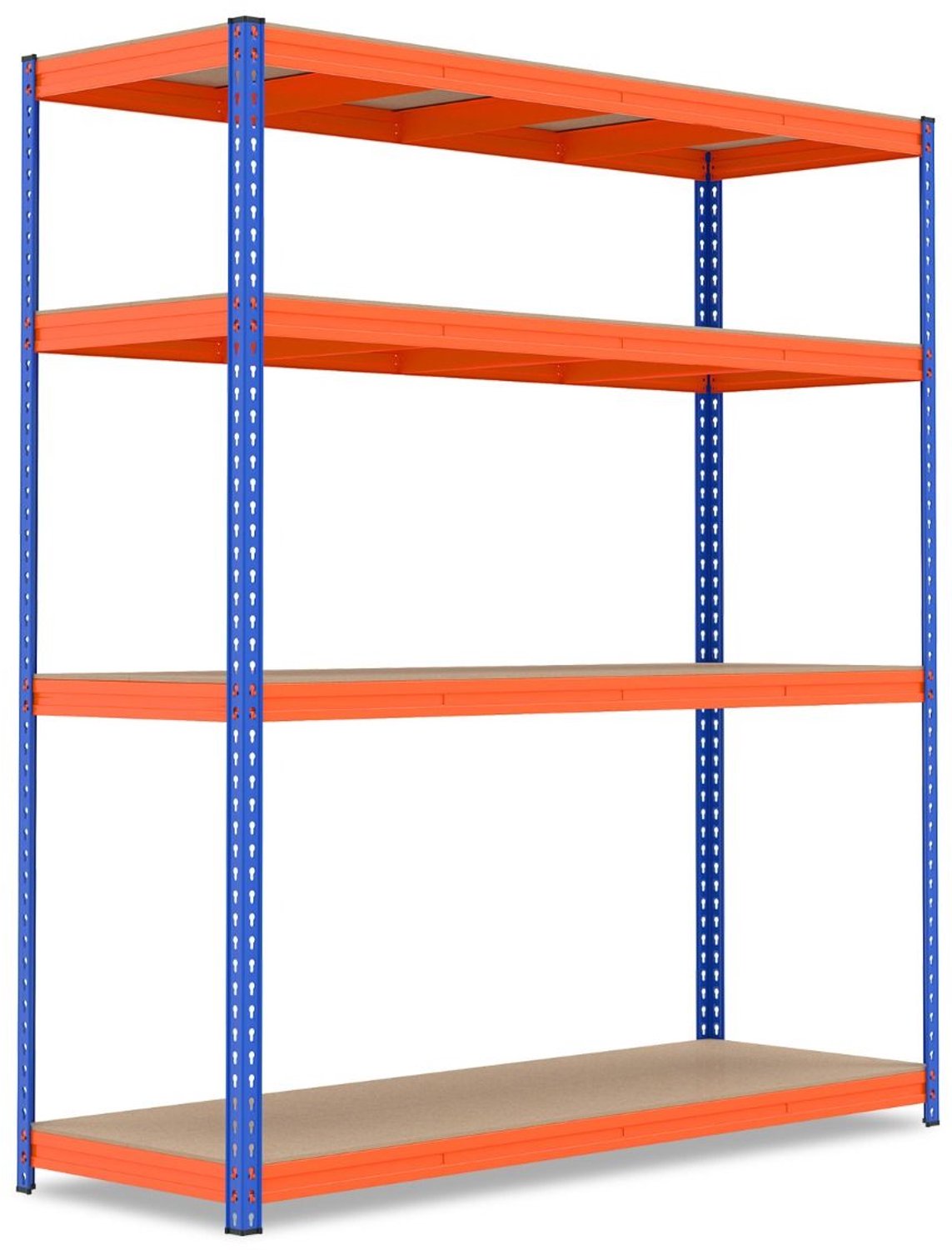 SureDeal® - Gereedschapskast - Metalen Rek - Lagen Breed Rek - Zware Lasten - Verstelbare Legplanken - 181x61x203 cm - Oranje + Blauw