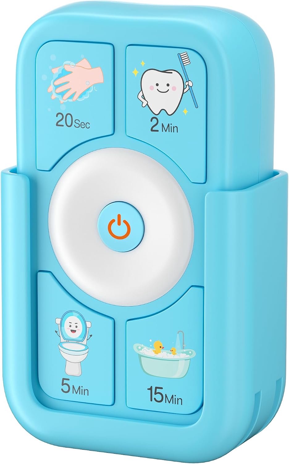 Timer voor kinderen bij het poetsen: 2 minuten tanden poetsen, 20 seconden handen wassen, 5 minuten toilet, 15 minuten douche, tijdmanagementtool voor kinderen – blauwe cadeaus voor kinderen