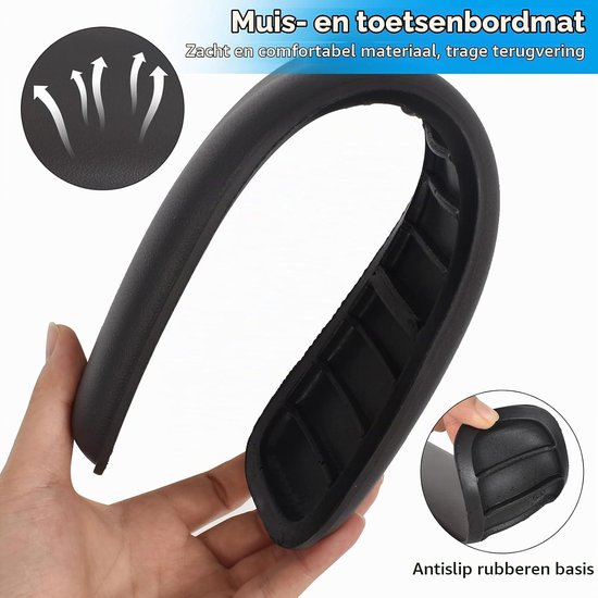 Ergonomische Polssteun van Geheugenfoam, 35 x 7.5 cm, Antislip en Ondersteuning voor PC, Computer en Laptopgebruik — afbeelding 2