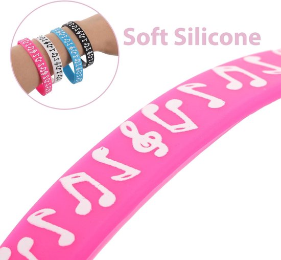32 Stuks Muzikale Silicone Armbanden met Muzieknoten Waterbestendig Comfortabel Hypoallergeen voor Muziekfeesten Geschenk — afbeelding 5