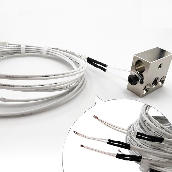 5 stuks Ender 3 Thermistor 1M/39inches NTC 3950 100K Thermistor Temp Sensor voor Creality Ender 3, Ender 3 Pro, Ender 3 Neo, Voxelab Aquila 3D Printer 2Pin XH2.54 — afbeelding 5
