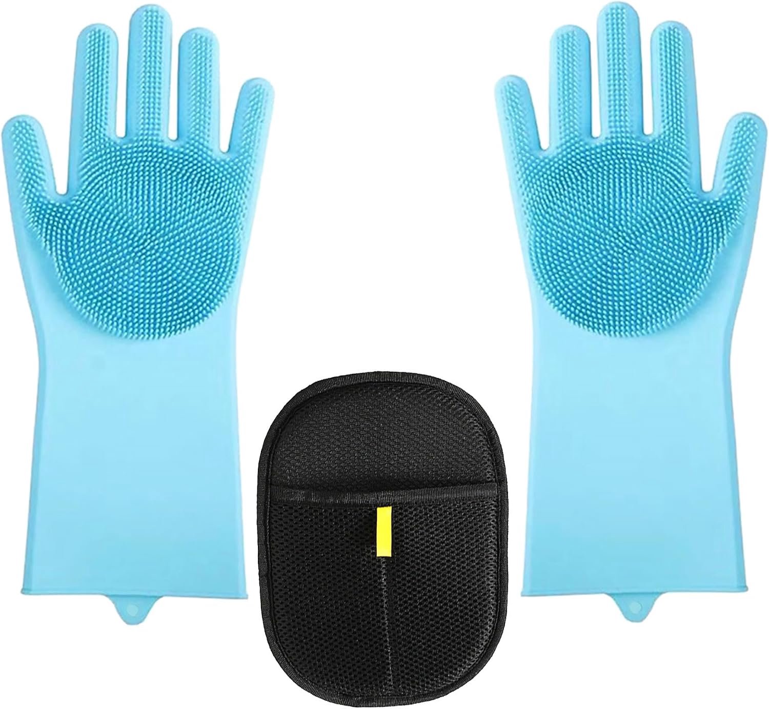 Siliconen schoonmaakhandschoenen met borsteloppervlak - waterdicht - multifunctioneel - ideaal voor afwassen - ShopVlot