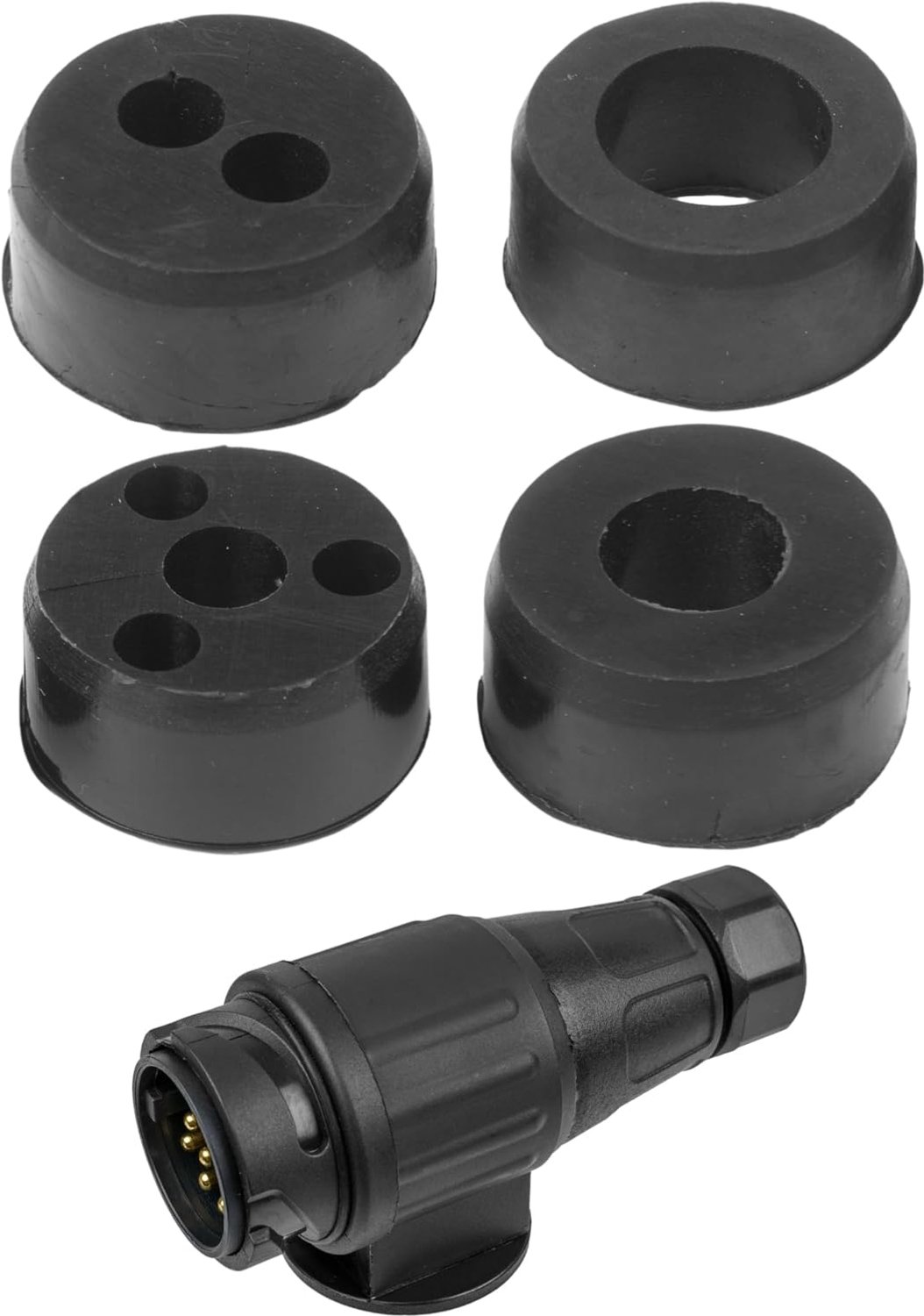 Dichtringen voor trailerplug, 4 stuks - zwart - rubber - vervangingsring voor 13-polige en 7-polige stekker - ShopVlot