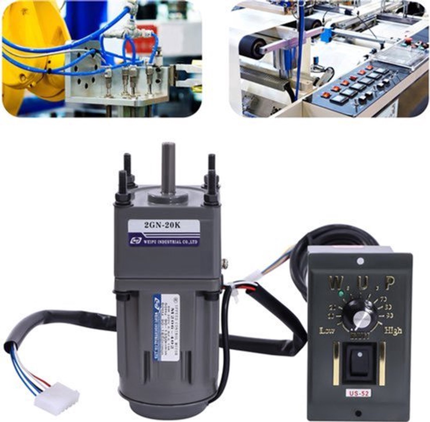 Snelheidsregelaar Reductiemotor - 220 V 6 W - 1400 tpm - Aluminiumlegering - Zwart - Voor Precisie Motorregeling