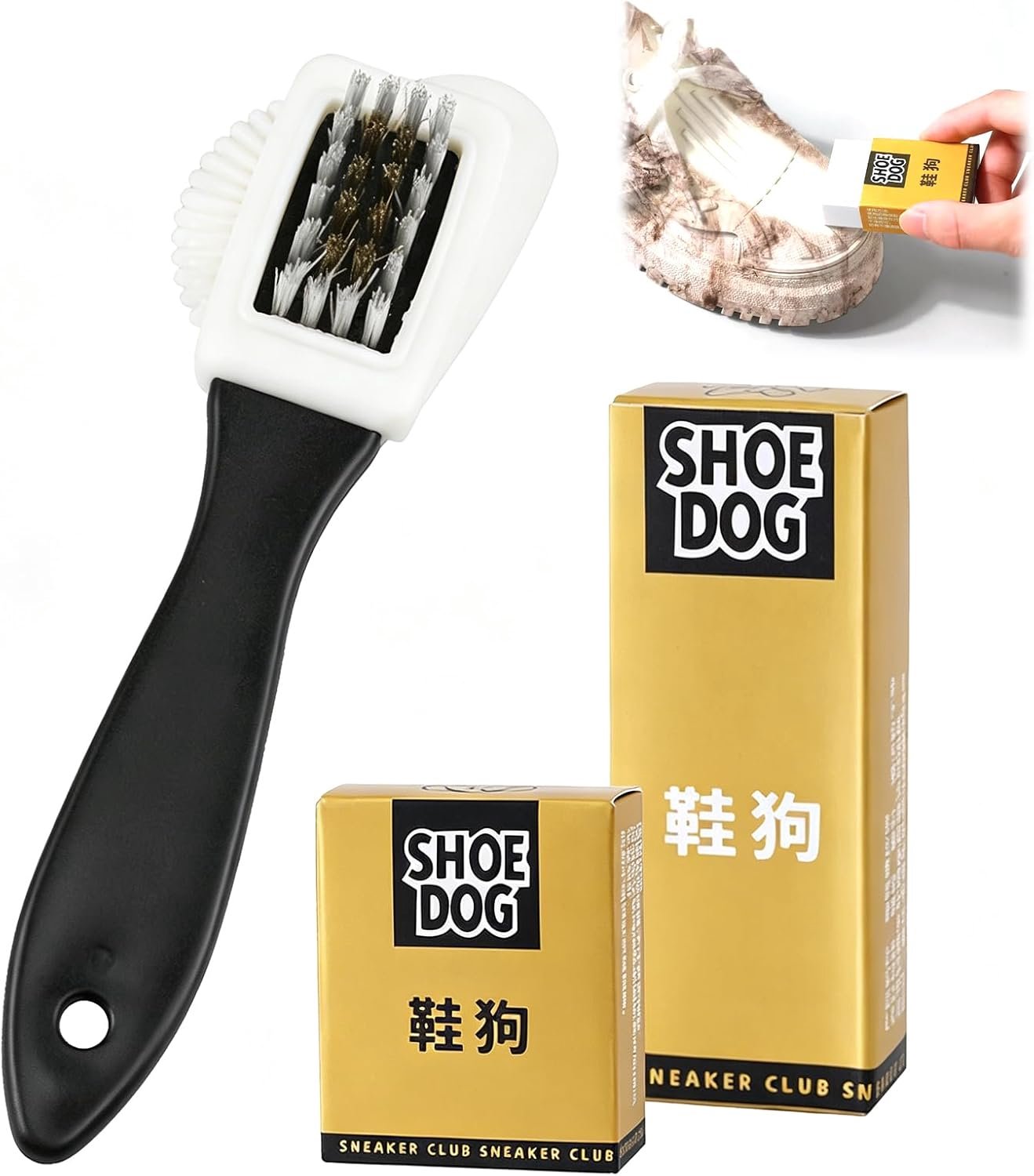 Schoonmaakgum voor Suède - Pack van 3 met Borstel - Verwijdert Vlekken en Stof - Ideaal voor Schoenen - ShopVlot