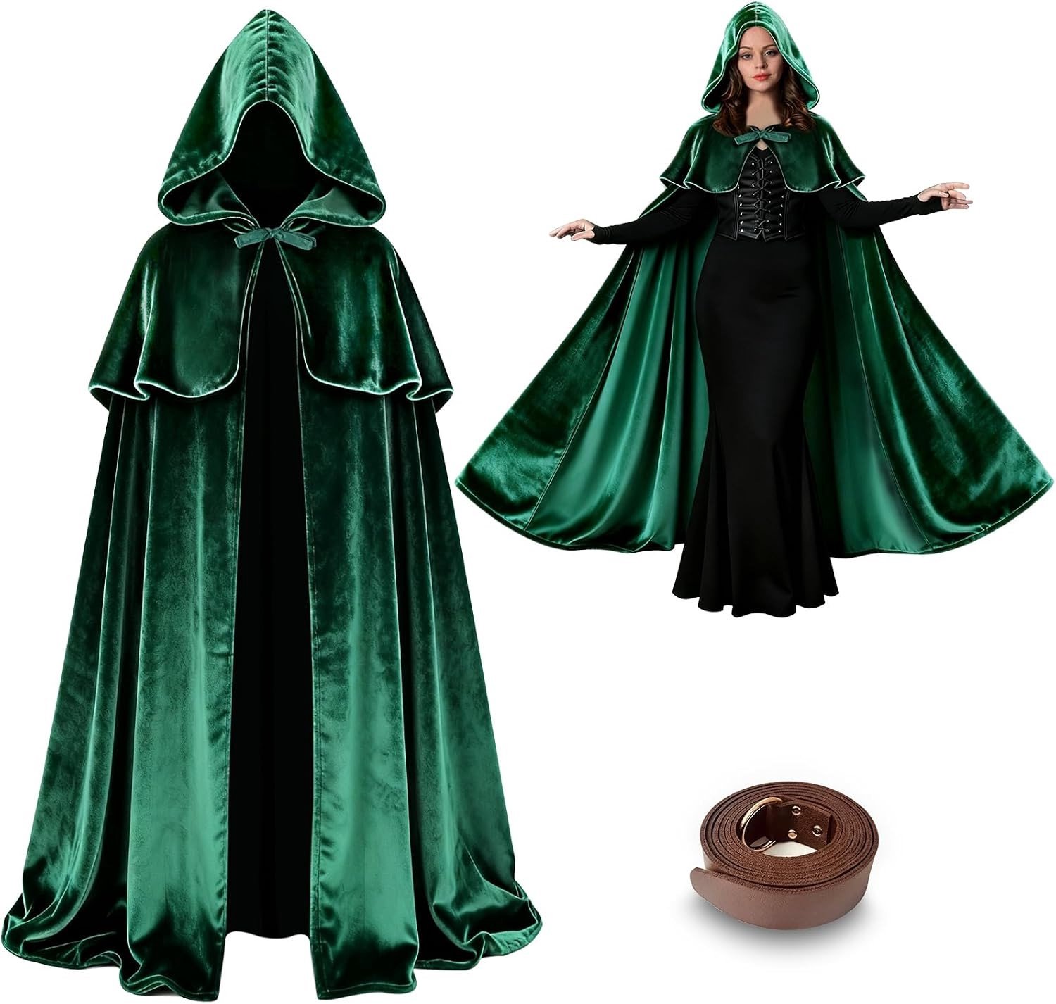 Middeleeuwse Kaap met Kap, Hobbit Cloak voor Halloween, Verkleedkleding en Cosplay Accessoire