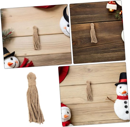30 Stuks Jute Tassels voor DIY Houtkralen Slinger Rustieke Touw Decoratie voor Kerst Seizoen Natuurlijke Jute Crafting Rope voor Creatieve Handwerkprojecten — afbeelding 5