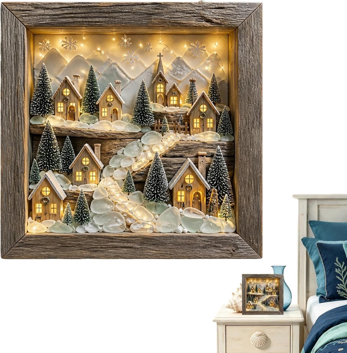 Art Frames Sea Glass Box Keepsake met LED Warm Licht