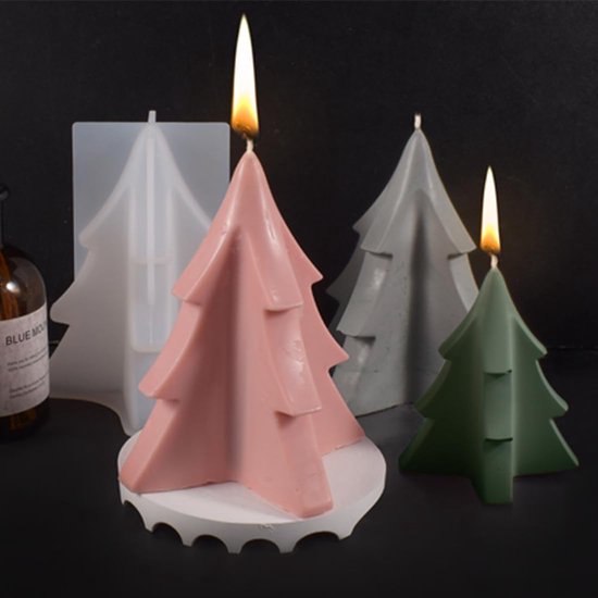 2 stuks kaarsvormen om te gieten, siliconen vorm dennenboom, kaarsvormen siliconen, gietvorm dennenboom, kaarsen zelf maken, siliconen vorm Kerstmis voor het maken van kaarsen, handgemaakte zeep — afbeelding 5