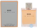 Hugo Boss In Motion Eau de Toilette 100 ml met een oranje kartonnen doosje en een glazen fles met oranje vloeistof.