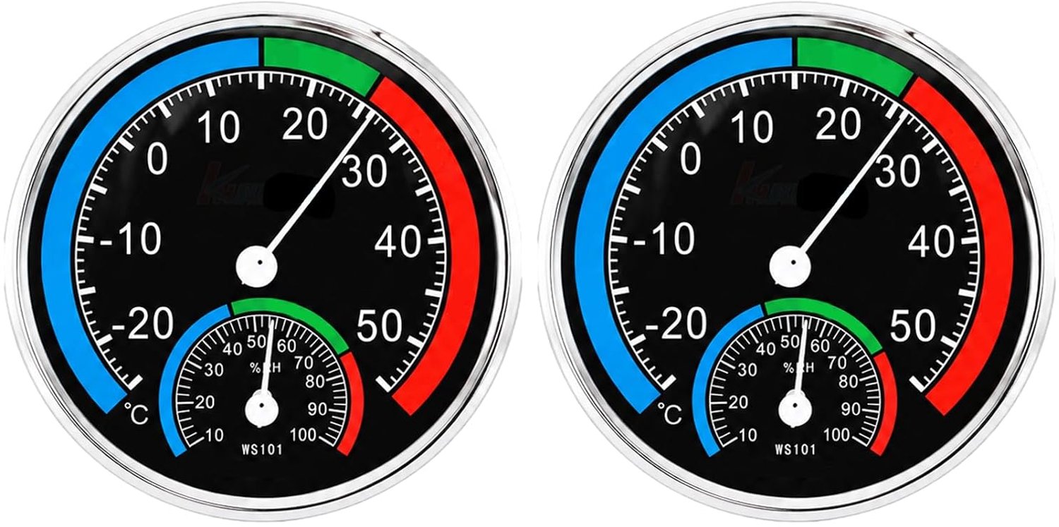 Thermometer Hygrometer Hygrometer Indoor Outdoor Analogue Precise Hygrometer Thermometer Thermometer 2-in-1 for Home - ShopVlot