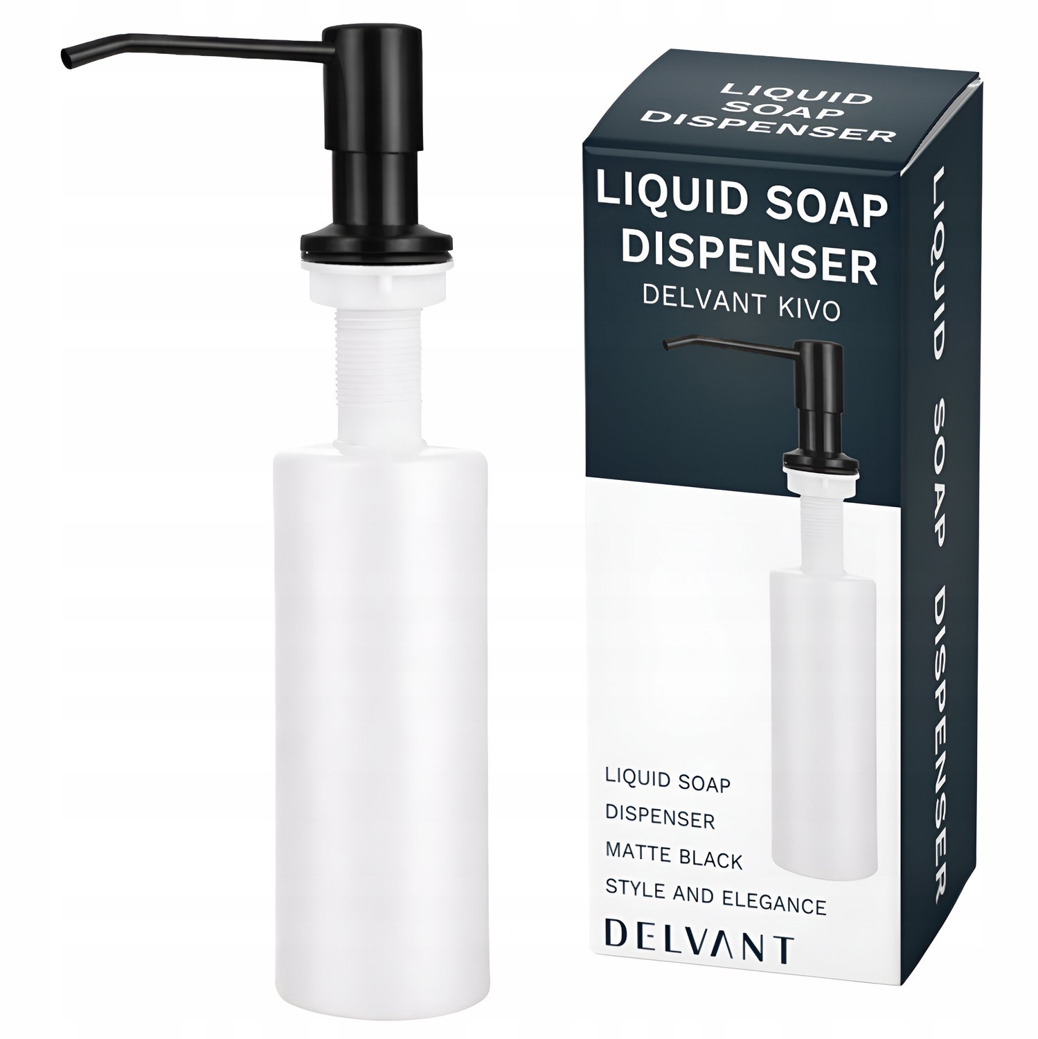 Merkloos Zwarte Mat Aanrecht Zeepdispenser 350ml