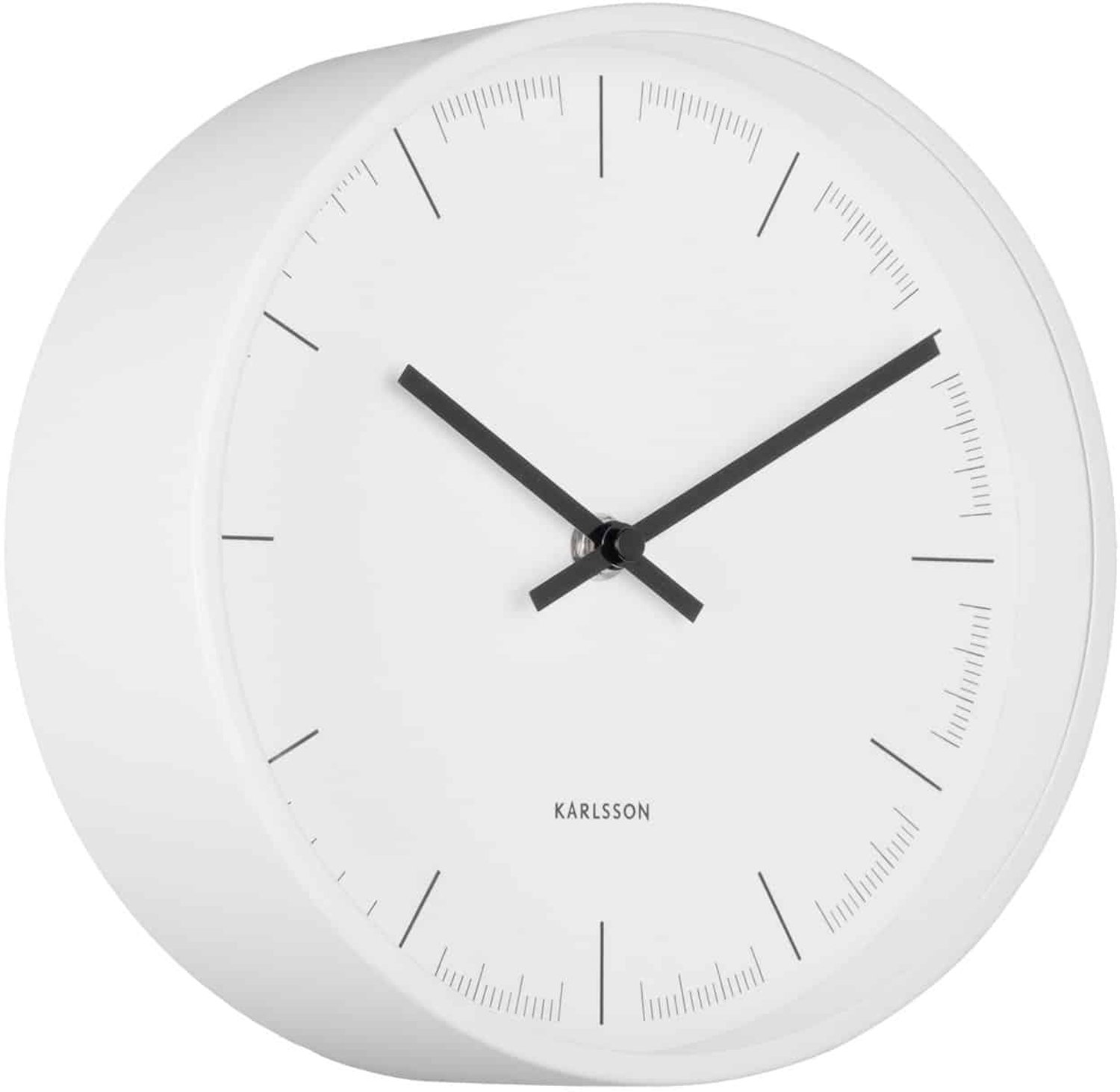 Karlsson Wandklok Odense Deep - Wit - 21.5x21.5x8.2cm - Wandklok Scandinavisch