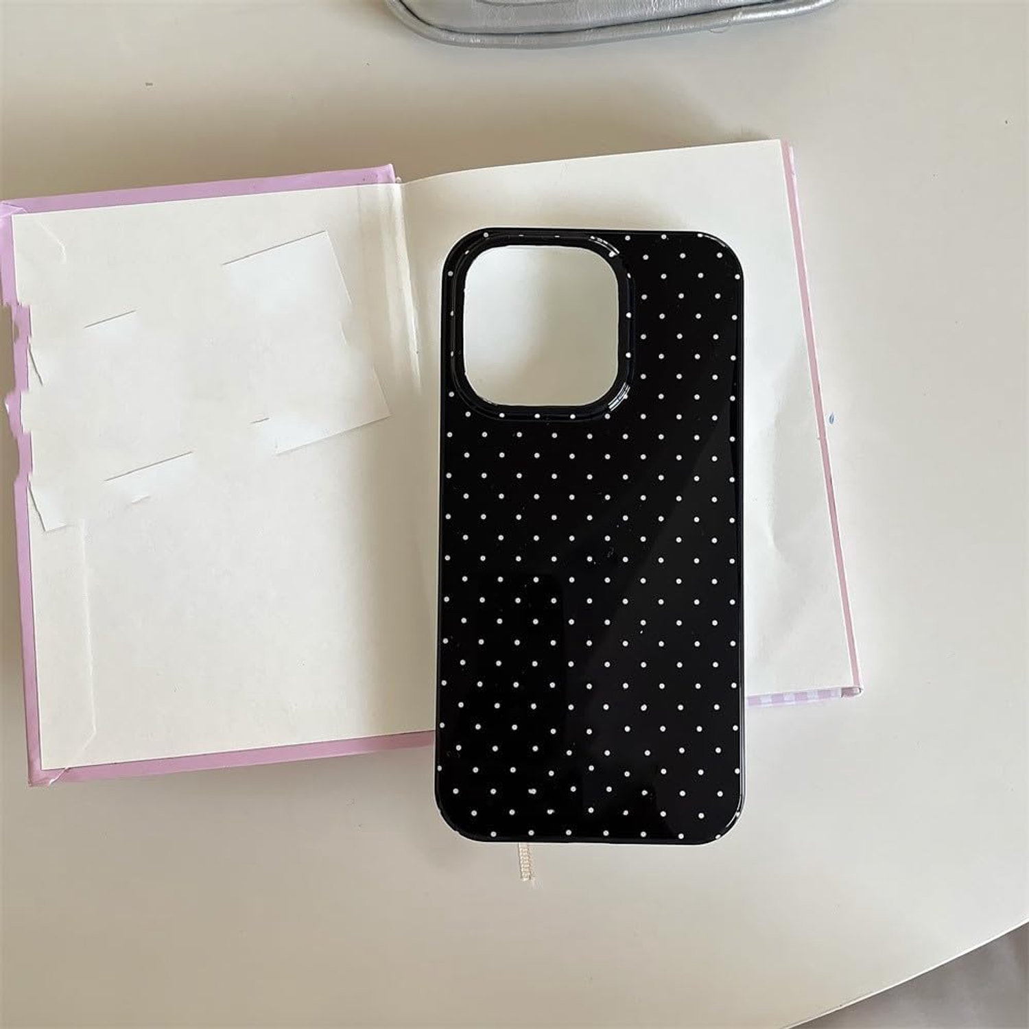 Polka Dot Small Fresh Mobiele Telefoonhoesje voor iPhone 15 14 13 12 Pro Max 11 Ultradunne Schokbestendige Hoes voor iPhone 15 Pro Max, Zwart, Voor iPhone 15 Pro