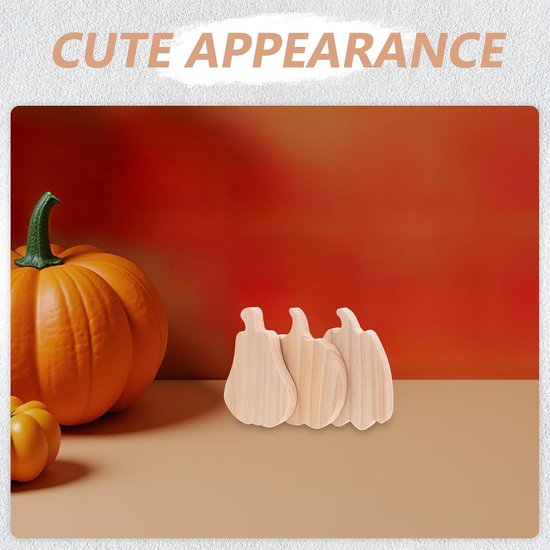 6 Stuks Delige Onbewerkte Houten Pompoenen voor Herfstdecoraties DIY Houten Ornamenten voor Thanksgiving Halloween Oogstfeesten voor Feestelijke — afbeelding 4