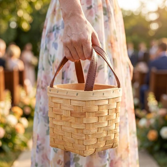 6 Stuks Kleine Geweven Manden met Handvat Lichtgewicht Chipmand voor Snoep Bloemenarrangement Feestdecoratie voor Bruiloften Picknicks Verjaardagsfeestjes — afbeelding 2