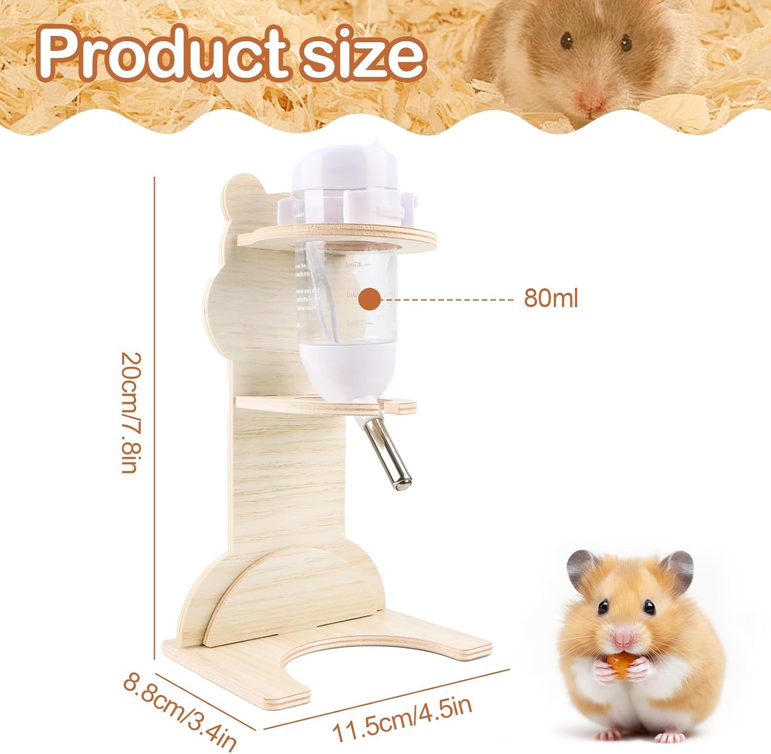 Hamster drinkfles 125 ml - met standaard - knaagdierdrinkje - ideaal voor hydratatie - ShopVlot