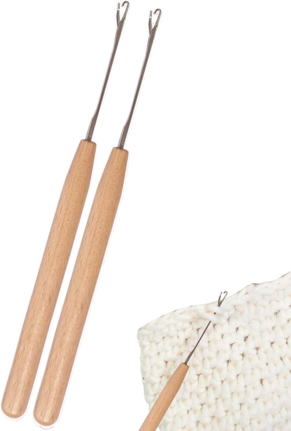 Dottduya Ergonomische haaknaalden, 2 stuks, breihulp, ergonomische