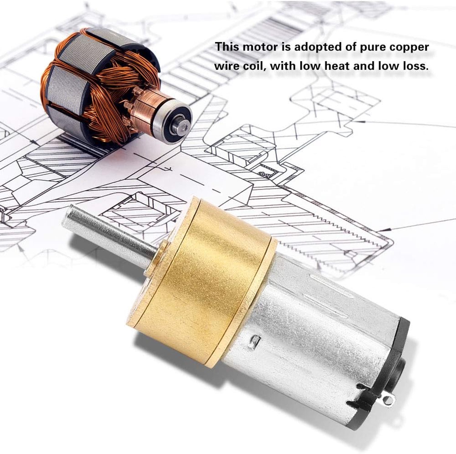 Chrees DC6V 14 mm N20 Micro Gearmotor, metalen aandrijfmotor, groot vermogen, lage snelheid, laag geluid, zuivere koperen spoel, brede toepassing, afdichtingsstructuur met effect (6