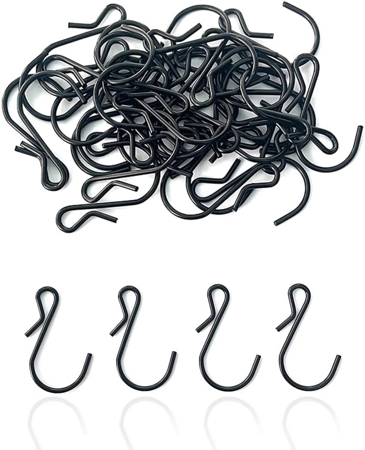 S haken 40 stuks - carbon staal - zwart - ideaal voor het ophangen van kleding en gereedschap - SnelShoppen
